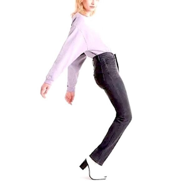 LEVI'S Premium 724 High Rise Straight Hypersoft Jeans in Washed Black SZ 26 - Picture 2 of 12